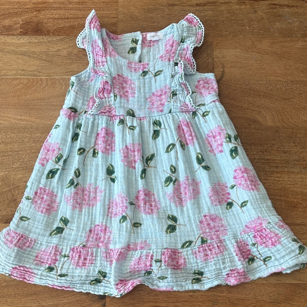 Angel Dear Pink and Blue Hydrangea Kids Dress